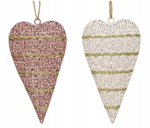 Zawieszka na choinkę ozdoba świąteczna serce 13,5 x 7,5 cm