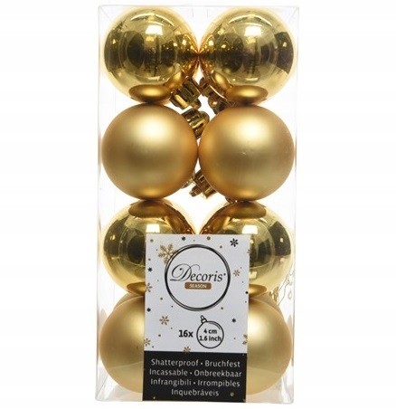 Bombki na choinkę nietłukące zestaw 16szt 4cm złote