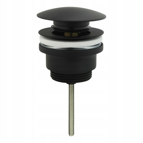 Korek klik-klak do umywalki z przelewem i bez czarny mat