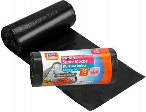 Worki na śmieci super mocne 35l czarne 15szt