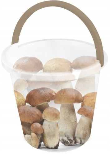 Wiaderko gospodarcze z uchem wzór grzyby 10l