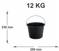 Wiadro budowlane gospodarcze plastikowe 12l czarne