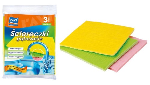 Ścierki gąbczaste chłonne antybakteryjne 3 szt