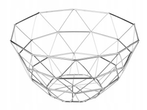 Koszyk metalowy na owoce i warzywa INOX srebrny
