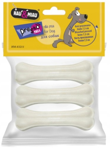 Kość prasowana dla psa naturalna 7,5cm 3 szt