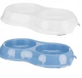 Miska podwójna dla psa i kota plastikowa 2 x 0,2 l