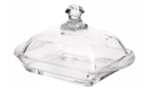 Maselnica szklana z pokrywką Glossy 17x10 cm przezroczysta