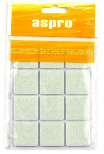Podkładki filcowe samoprzylepne 2,8x2,8 cm białe 12 szt.