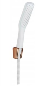 Zestaw natryskowy słuchawka Alanis biały/różowe złoto