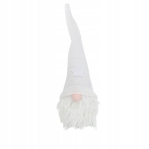 Figurka świąteczna gnom 40 cm biały