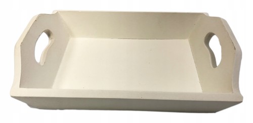 Taca drewniana dekoracyjna prostokątna 26 cm biała