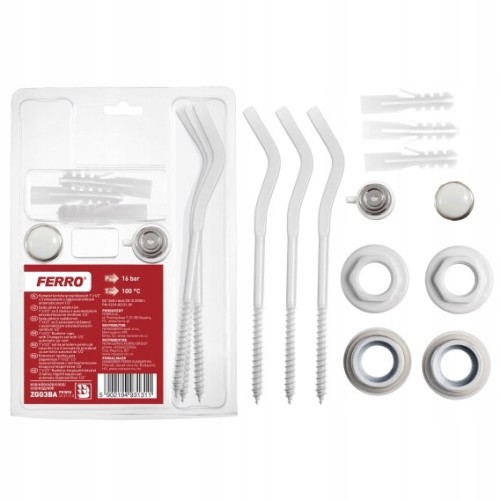 Komplet korków grzejnikowych z 3 hakami i odpowietrznikami