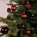 Bombki na choinkę nietłukące matowe 30 szt 6 cm bordowy