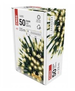 Lampki choinkowe świąteczne 2,5M 50 LED ciepła biel