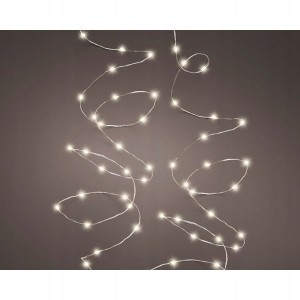 Lampki choinkowe zewnętrzne LED 12m 8 funkcji ciepły biały