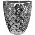 Doniczka ceramiczna glamour 14 cm srebrna