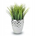 Doniczka ceramiczna glamour 14 cm srebrna