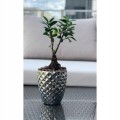 Doniczka ceramiczna glamour 14 cm srebrna