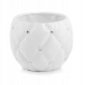 Doniczka ceramiczna glamour 13,5 cm biała