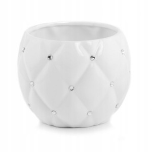 Doniczka ceramiczna glamour 13,5 cm biała