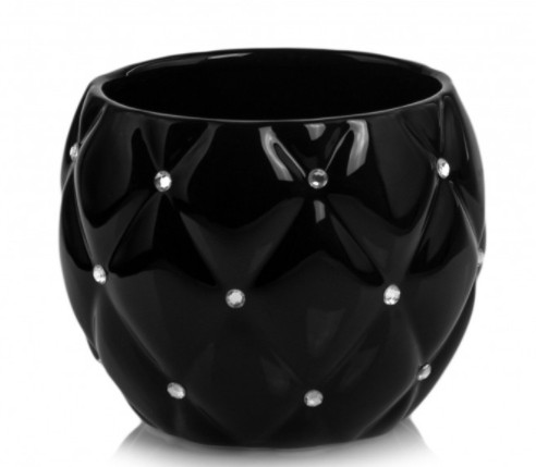 Doniczka ceramiczna glamour 13,5 cm czarna