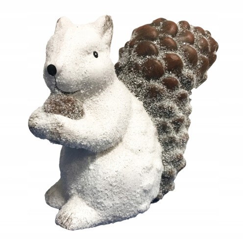 Figurka świąteczna wiewiórka 20 cm biała