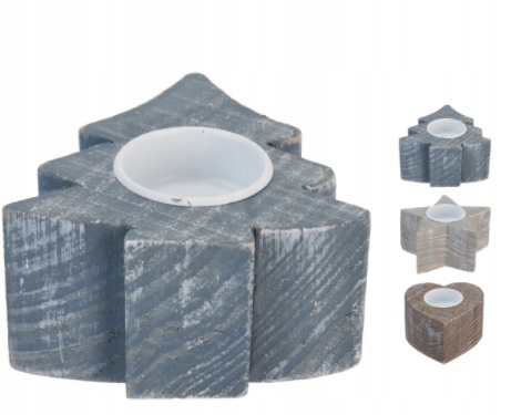 Świecznik drewniany tealight choinka 10,5 cm