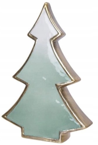 Figurka świąteczna ceramiczna choinka 16,5 cm zielona