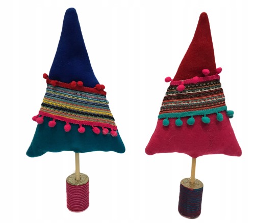 Figurka mini choinka z pomponami 36 cm