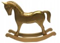 Figurka drewniana konik na biegunach 38 x 31 cm złoty