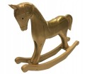 Figurka drewniana konik na biegunach 38 x 31 cm złoty