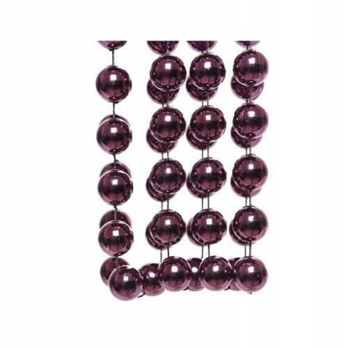 Sznur koralików girlanda na choinkę fioletowa 2,7 m