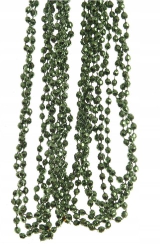 Sznur koralików girlanda na choinkę zielona 2,7 m
