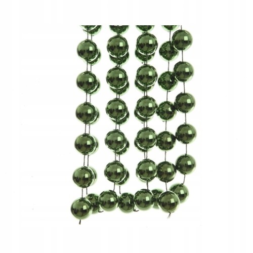 Sznur koralików girlanda na choinkę zielony 2,7 m