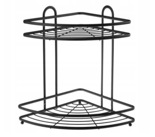 Półka łazienkowa pod prysznic narożna 2P Nives czarna