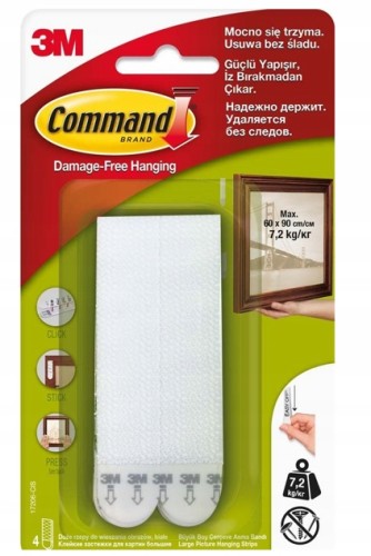 Command Rzepy do wieszania obrazów i ramek duże 4 kpl.