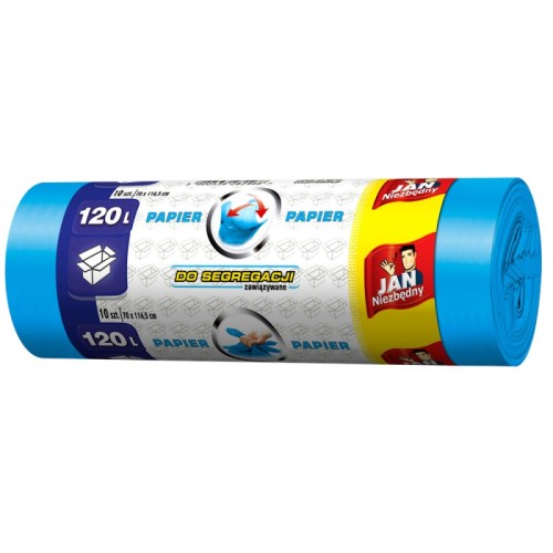 Worki na śmieci mocne 120 l na papier 10 szt niebieskie