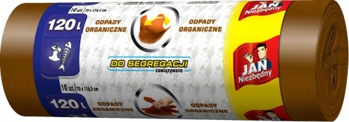 Worki do segregacji śmieci brązowe na odpady BIO 120l