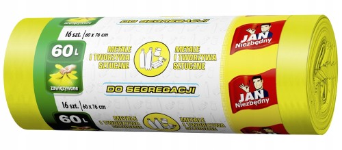 Worki na śmieci żółte do segregacji plastiku 60 l