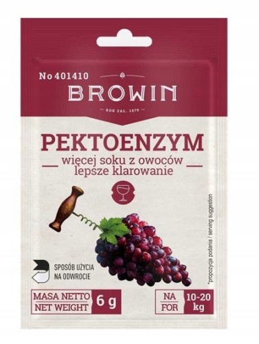 Pektoenzym suszony do win i soku Papidase 10-20kg 6 g