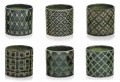 Doniczka ceramiczna ciemna zieleń mix wzorów 13 cm