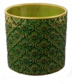 Doniczka ceramiczna ciemna zieleń mix wzorów 13 cm