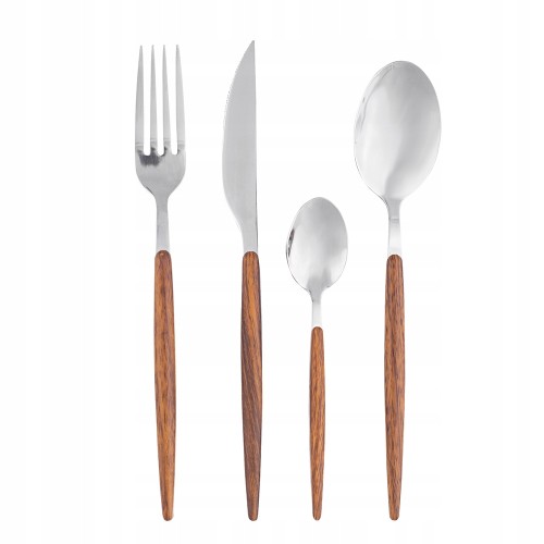 Komplet 24 sztućców dla 6 osób srebrny Natural