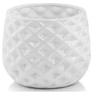 Doniczka ceramiczna biała na kwiaty 14 cm