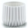 Doniczka ceramiczna ryflowana 13 cm biała