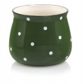 Doniczka ceramiczna w kropki 13 cm zielona