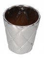 Doniczka ceramiczna glamour cyrkonie 15 cm srebrna