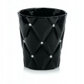 Doniczka ceramiczna glamour cyrkonie 15 cm czarna