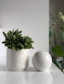 Doniczka ceramiczna cylinder w kropki 13 cm biała