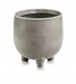 Doniczka ceramiczna na nóżkach 14 cm oliwkowa